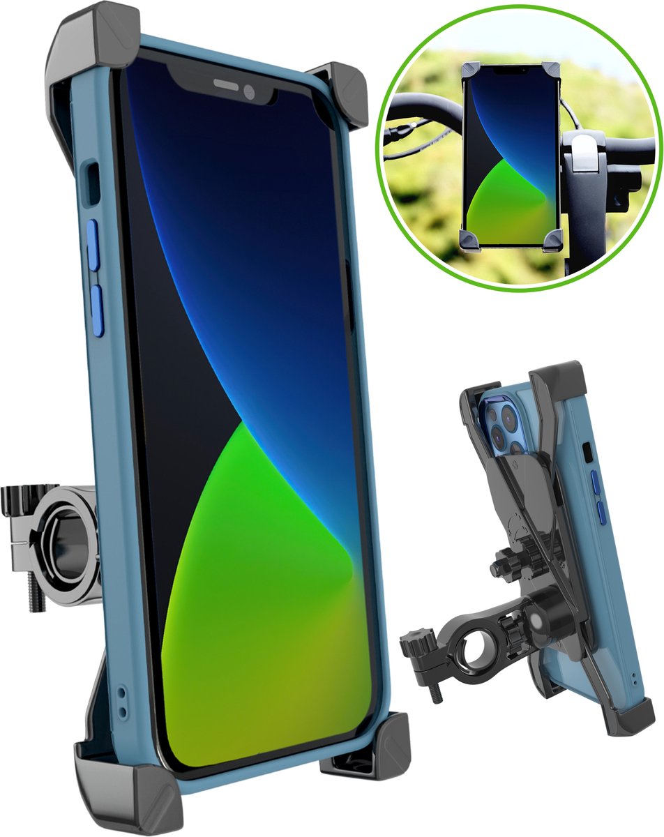 iSetchi CycleSnap Telefoonhouder voor Fiets , Motor & Scooter / Brommer - Anti-Schok laag- Draaibaar & Verstelbaar - Universeel - GSM Mobiel Houder - Fietshouder op Prijzenvolger.com