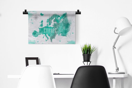 Tapisserie - Tapisserie - Aquarelle - Wereldkaart - Europe - 60x40 cm - Tapisserie