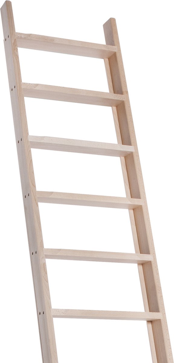 Zoldertrap - 5 treden - Stahoogte 93 cm - Houten ladder - Molenaarstrap - Beuken trap