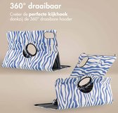 iMoshion Tablet Hoes Geschikt voor Honor Pad X9 - iMoshion 360° Draaibare Design Bookcase 2.0 - Meerkleurig /White Blue Stripes
