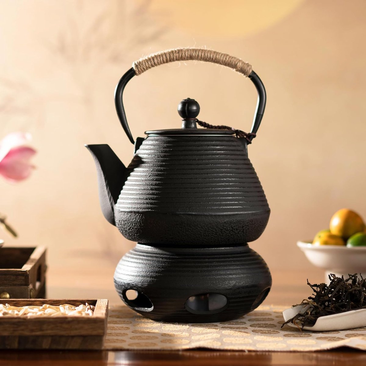 IBILI Gietijzeren theepot, India, 0,8 liter, geëmailleerde binnenkant, geschikt voor inductie