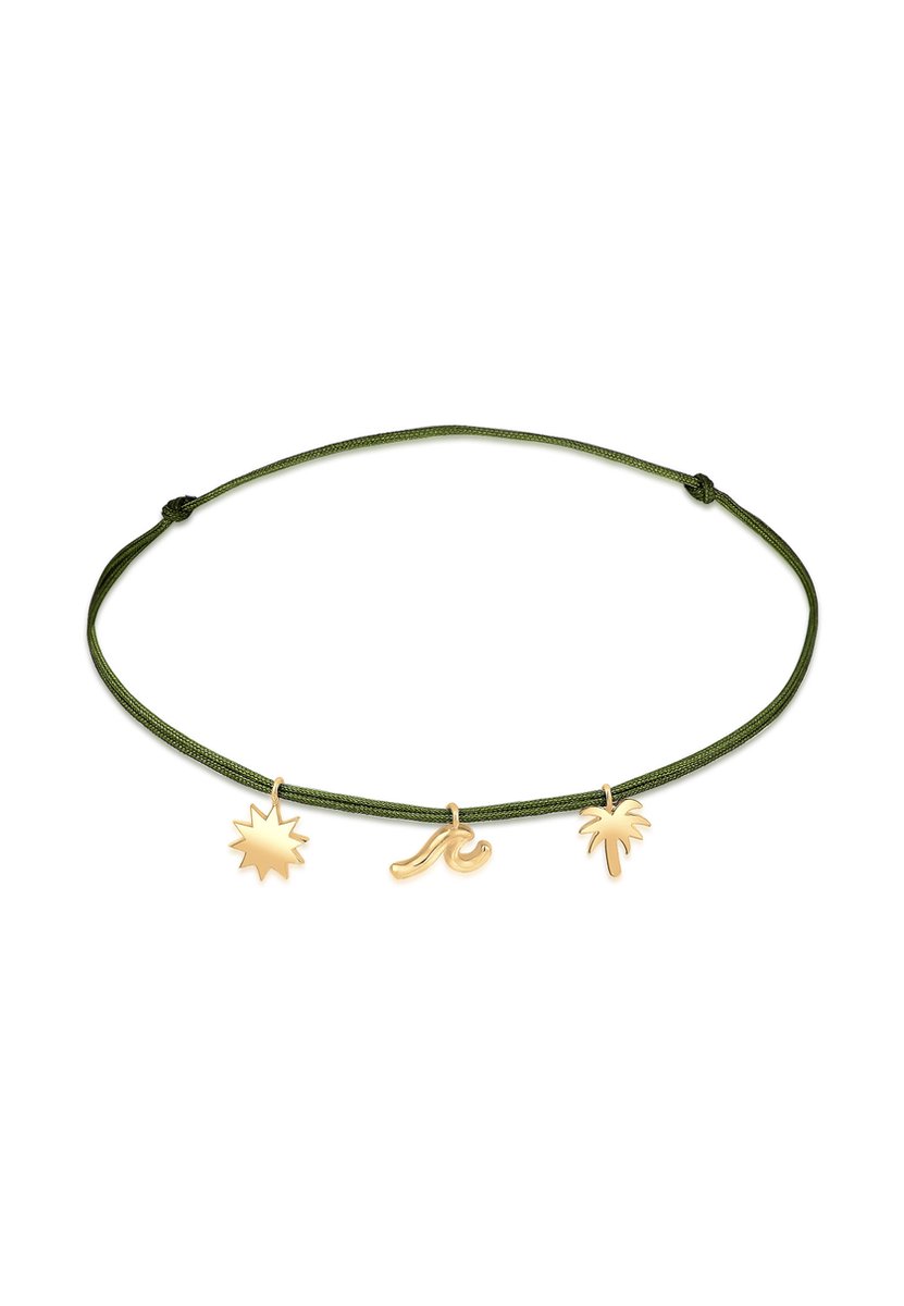 Elli - Enkelbanden - Dames met Palmboom Golf Zon Hanger in Boho Look met Nylon band in 925 Sterling Zilver - Dames