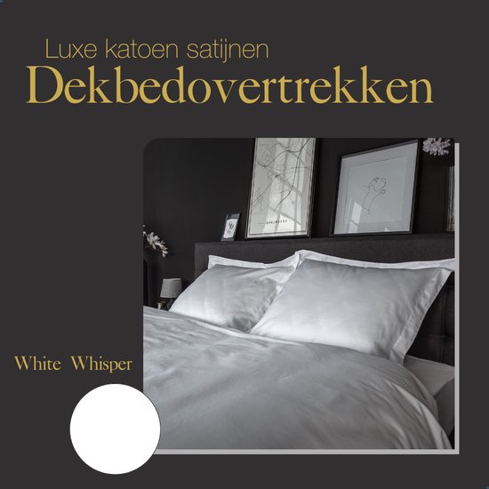 Ten Cate Premium Dekbedovertrek - Dekbedovertrek 200 x 200 tweepersoons - Dekbedovertrekken - Dekbedovertrek 200x220 - Satijn - White Whisper - Wit van Merkloos — afbeelding 2