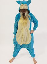 KIMU Onesie Blauw Sumo Pak Kind Kostuum - Maat 152-158 - Sumoworstelaar Slaap Monster Worstelaar Jumpsuit Pyjama Jongen Meisje Kinderen Fleece Festival