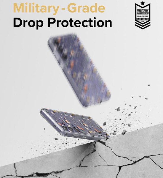 Design de Fusion Ringke | Coque adaptée au Samsung Galaxy S24 | Couverture arrière avec revêtement anti-rayures | Norme militaire | Fleurs sèches