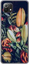 Geschikt voor Xiaomi 11T hoesje - Boeket - Stilleven - Bloemen - Planten - Rood - Siliconen Telefoonhoesje