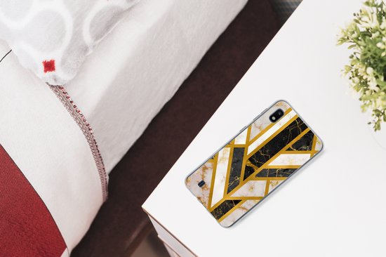 Coque Samsung Galaxy A10 - Marbre - Or - Glitter - Luxe - Siliconen