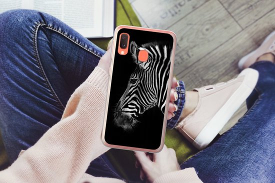 Coque Samsung Galaxy A20e - Zebra - Animaux sauvages - Zwart - Coque de téléphone en Siliconen