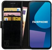 Rosso Element Book Case Wallet Hoesje Geschikt voor Fairphone 5 | Portemonnee | 3 Pasjes | Magneetsluiting | Stand Functie | Zwart