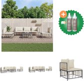 vidaXL 6 delige Loungeset met kussens poly rattan antracietkleurig Loungebank Inclusief Onderhoudsset