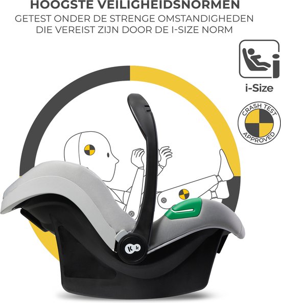 Kinderkraft NEWLY - 3-in-1 Kinderwagen - Geschikt tot 22 kg - Lichtgewicht (7,5 kg) - Incl. MINK PRO i-Size Autostoel - Opvouwbaar met Zitje - Amortiseerbare Wielen - UPF50+ Waterdichte Kap - 2 Richtingen Zitje - Accessoires Inclusief - Grijs van Kinderkraft — afbeelding 4