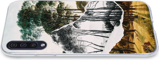 Coque Samsung Galaxy A30s - Pins parasols paysage italien - Art - Hendrik Voogd - Peinture - Zwart et blanc - Maîtres anciens - Coque de téléphone en Siliconen