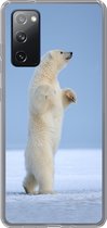 Geschikt voor Samsung Galaxy S20 FE hoesje - IJsbeer - Grappig - Sneeuw - Kinderen - Jongens - Meisjes - Kind - Siliconen Telefoonhoesje