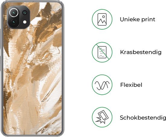 Coque Xiaomi 11T - Peinture - Or - Beige - Coque de téléphone en Siliconen