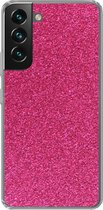 Geschikt voor Samsung Galaxy S22 hoesje - Roze - Abstract - Design - Siliconen Telefoonhoesje