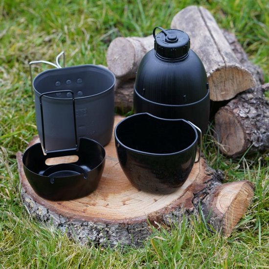 Bushcraft Multi-fuel kooksysteem met waterfles - zwart van Pathfinder — afbeelding 4