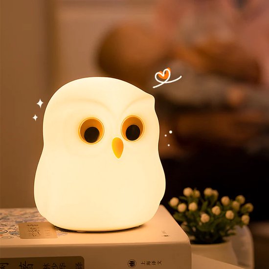 My Arc - Veilleuse Night Owl - Caoutchouc souple - Variateur LED - 7 couleurs - Chambre Bébé - Jouets - Fonctionnement pratique