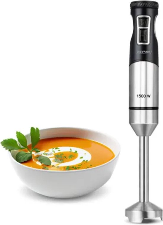 MPM - RVS Staafmixer - Mixer met Snelheidsregeling en Turbofunctie - 1500W - Zwart — afbeelding 2