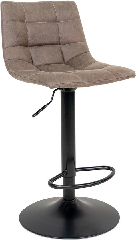 Chaise de bar Cuir marron clair - Hauteur d'assise 63-83cm - House Nordic