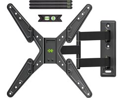 USX-MOUNT TV muurbeugel lange arm voor 26-55 inch LED 4K plasma tv's, TV hoekbeugel draaibaar kantelbaar, max. VESA 400x400mm, tv-muurbeugel tot 40 kg, tv-beugel lange armen