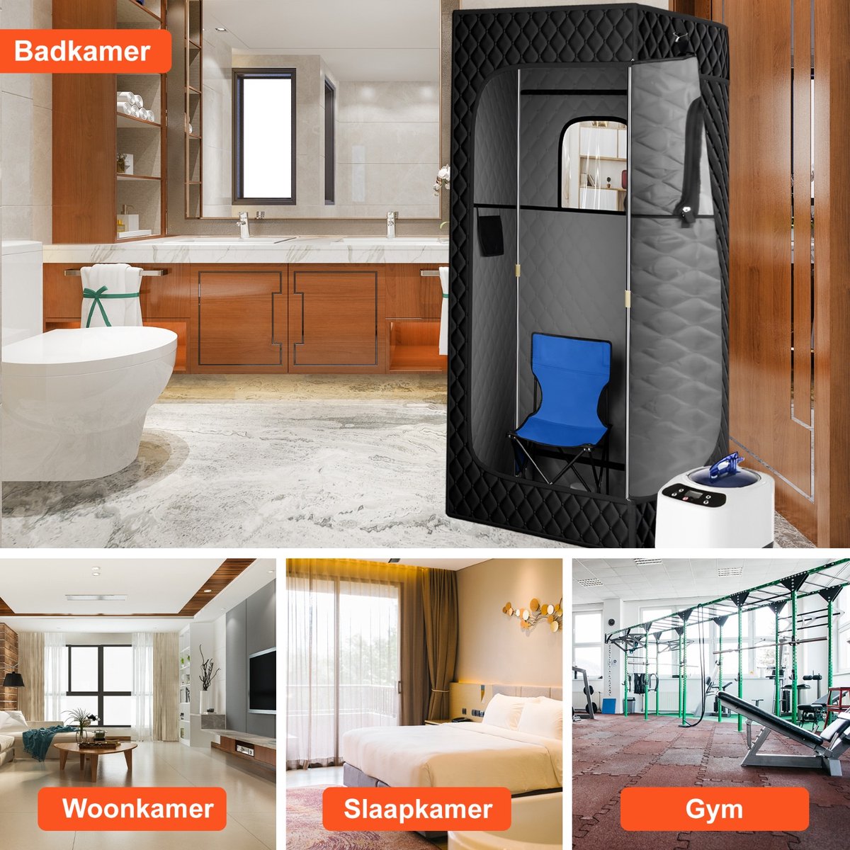Ferodelli Draagbare Mobiele Sauna - Stoomcabine - Sauna Deken - Sauna Tent - Portable - Stoomsauna - Sauna Badjas - Inclusief Stoel & Generator thumbnail 7