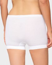 Taille directior - dames short 148 katoenen boord - Senioren ondergoed - Vrouwen boxershort korte pijpjes - Zachte boorden - 48 - Wit