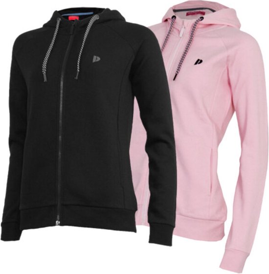 2-Pack Donnay vest met capuchon - Dames - Sportvest Anna - Black & Pink (1071) - Maat XL