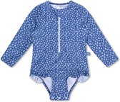 Swim Essentials UV Badpak Meisjes - Lange mouwen - Blauw Panterprint - Maat 110/116