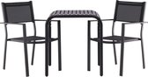 Borneo tuinmeubelset tafel, 2 stoelen zwart.