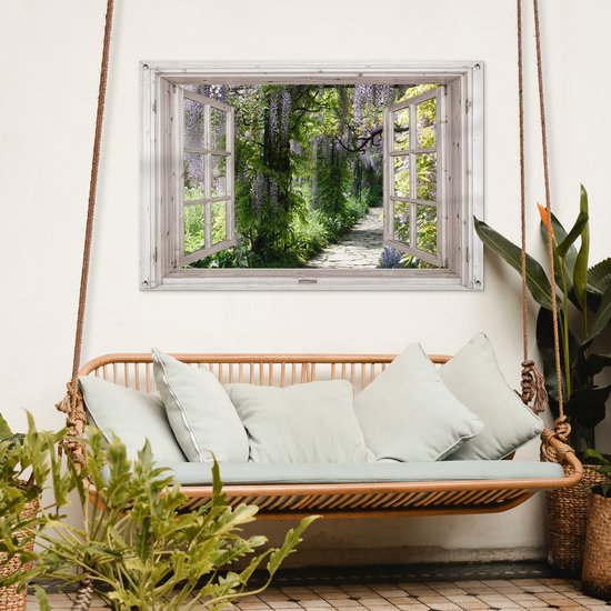 Affiche de jardin Wisteria - Fleurs - Transparentes - Arbre - Printemps - 120x80 cm - Toile de jardin