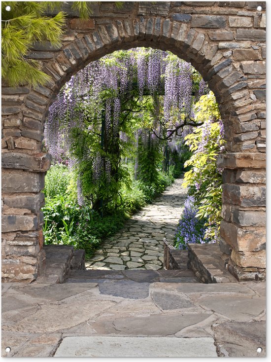 Tuinposter 'bloemen, hortensia, zon, binnenplaats, doorkijk' - Teun's Tuinposters Tuinposter 'bloemen, hortensia, zon, binnenplaats, doorkijk' - Teun's Tuinposters