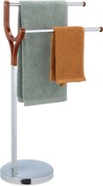 Porte-serviettes sur pied Relaxdays - sans perçage - porte-serviettes 2 tiges - salle de bain