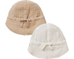 Product: Noppies Unisex Hat Boley reversible Jongens Mutsje - Whisper White - Maat 6M-12M, van het merk 