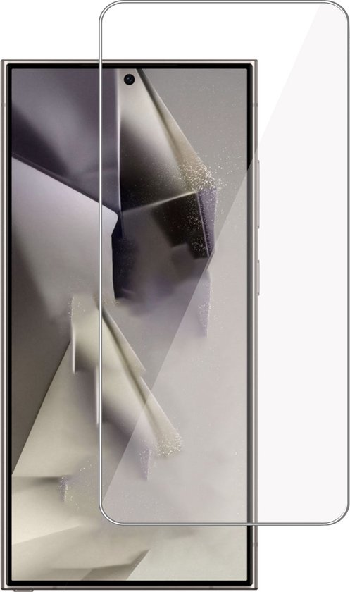 Doorzichtige screenprotector geplaatst voor een smartphone met modern grijs schermontwerp.