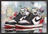 Sneaker print Union LA black toe 43x30,6 cm (A3) *ingelijst & gesigneerd