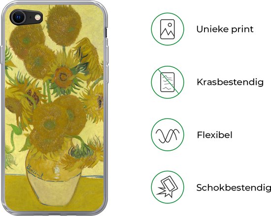 Coque iPhone 8 - Tournesols - Vincent van Gogh - Coque de téléphone en Siliconen