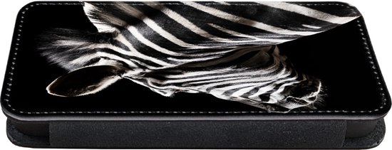 Étui pour téléphone iPhone 7 Bookcase - Zebra - Animal - Zwart - Portrait - Avec poches - Étui portefeuille avec fermeture magnétique