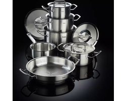 Fissler Original-Profi Pannenset met Steelpan, Adamant Koekenpan 6-delig