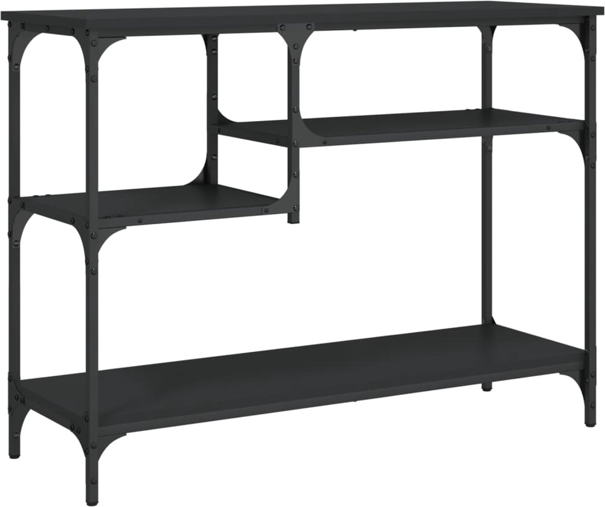 vidaXL Wandtafel - met - schappen - 100x35x75 - cm - zwart