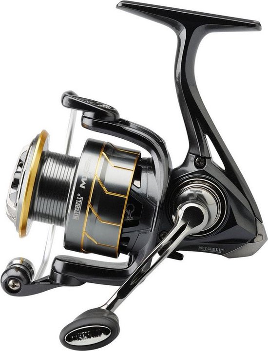 Mitchell MX2SW Spinning Reel, Visreel, Sea - Inshore/Nearshore Fishing, the ideal sea fishing reel for a wide range of applications, Corrosion resistant design, Unisex, Silver and Gold, 7000