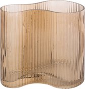 Present Time Vaas Allure Wave - Glas Zandbruin - 12x18cm - Modern