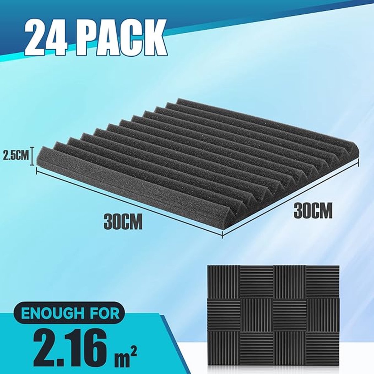 Schuimpanelen, Studio wig Tegels, Geluid Panelen Wiggen Geluiddicht Geluidsisolatie 24