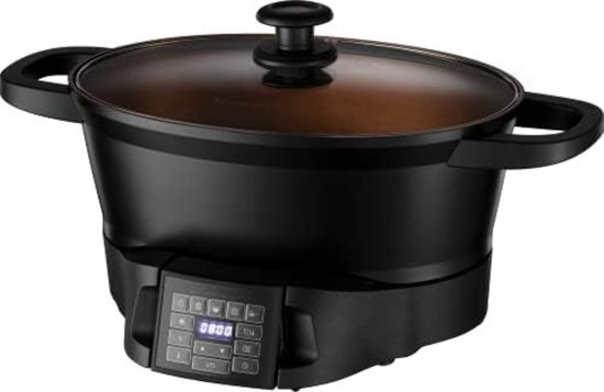 Bestron Slowcooker, Met 3 Programma's, Keramische Pan Glazen Deksel Voor 4 Personen 3 5l Capaciteit Vatwasserveilig 180 Watt Kleur Zilver