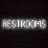 RESTROOMS - Lichtreclame Neon LED bord verlicht | SpellBrite | 92,17 x 16 cm | 6 Dimstanden & 8 Lichtanimaties | Reclamebord neon verlichting