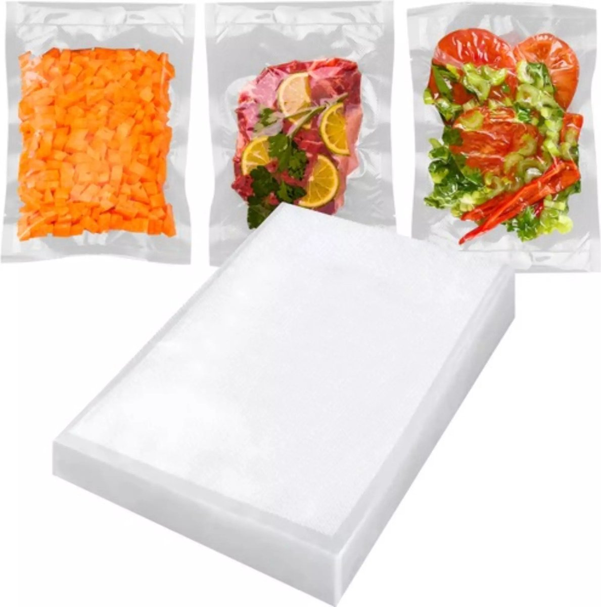 50 stuks - Sealzakken 20 x 30 cm | diepvries | voedsel | vacuüm zakken | sealbaar | Vacumeerzakken - Eten op Prijzenvolger.com