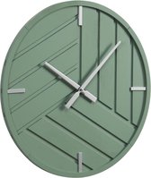 OZAIA Moderne wandklok - D. 50 cm - Groen en zilverkleurig - HERTI L 50 cm x H 4 cm x D 50 cm