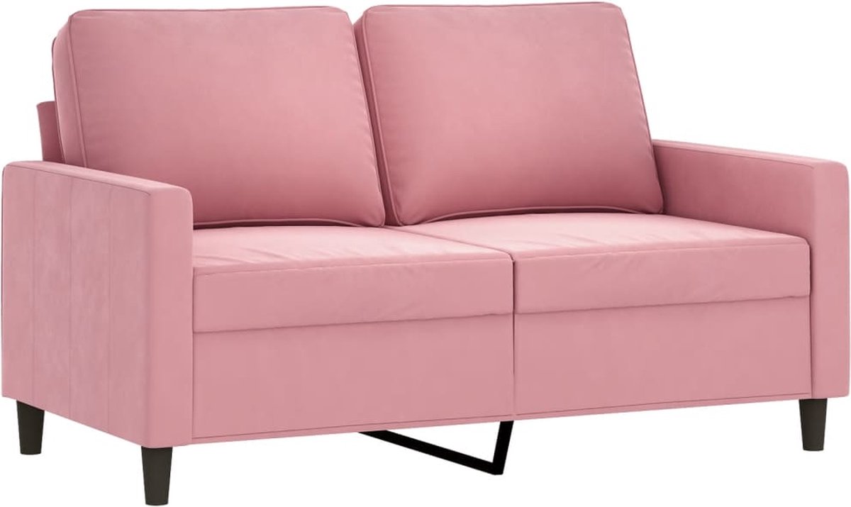 vidaXL Tweezitsbank - 120 - cm - fluweel - roze