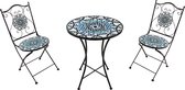 AXI Amélie 3-piece Chaise Bistrot Extérieur Mosaïque Multi couleur - Structure en métal avec carreaux de céramique - Table Bistrot Extérieur 2 chaises et table.
