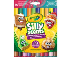 Crayola - Silly Scents - Feutres - 10 stylos parfumés Double Maxi-tip - 20 Couleurs - Pour Enfants