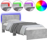 vidaXL-Bedframe-met-hoofdbord-en-LED-verlichting-betongrijs-90x200-cm